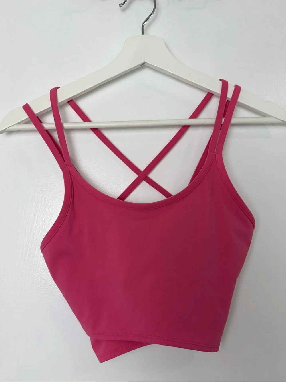 Peloton Bubblegum Pink Cadent Strappy Longline Sports Bra Crop Tank Top Athletic